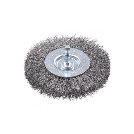 The flat brush for the drill is kwb, d = 100 mm, hard, wire thickness 0.3 mm