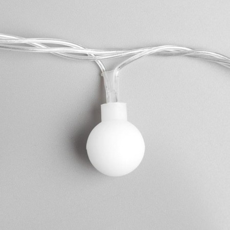 Garland “thread” 5 m with nozzles “White Balls”, IP20, transparent thread, 30 LED, glow warm white, 8 modes, 220 V-5