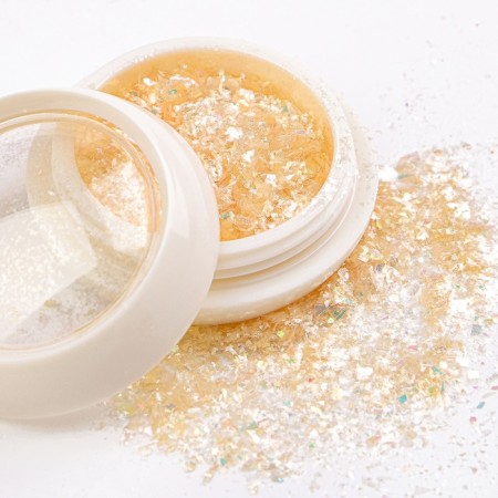 Opal powder for decor, in a jar, yellow color-2
