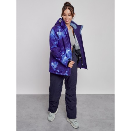 Ski jacket female winter, size 58, blue color-8