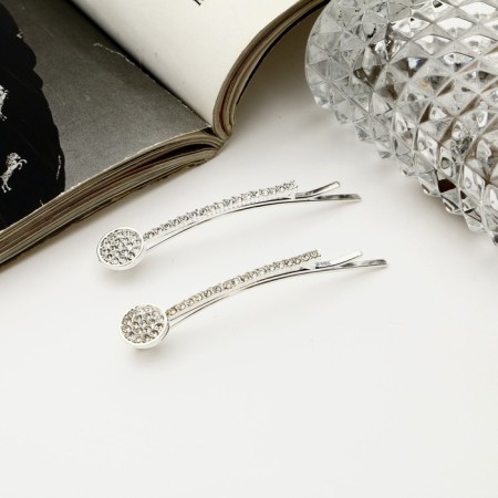 Invisibility for hair "Capella" (set 2 pcs) circle, 5.5 cm, silver