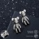 Earrings "Plush Bear", silver color