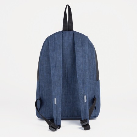 A backpack with a zipper, "saxi", outer pocket, blue color-2