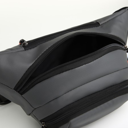 Lightning waist bag, 3 outer pockets, gray color-5