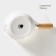 Porcelain Fooldine with a handle on the Bellatenero bamboo stand, 400 ml, 20.5 × 11.5 × 6.5 cm, white color