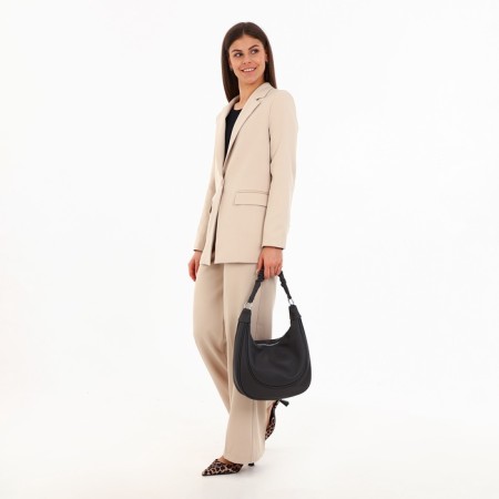 Load bag with zipper, external pocket, long belt, dark gray color-9