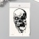 Tattoo on the body black "decaying skull" 15x10.5 cm