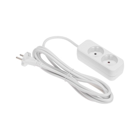 Extension cord Standard 2 nests, 3m, 2x1.0mm², b/s, white rexant-1