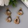 Decor for creativity plastic "drop with golden flowers" transparent crystal 2x1.2 cm