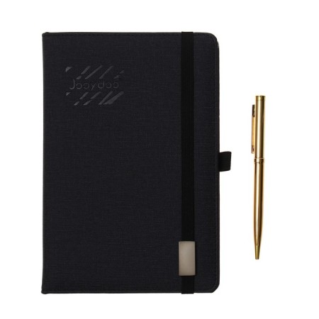 The diary is low, PVC, A5, 140 sheets in a cage, on an elastic band, with a handle, in a gift box, mix-7
