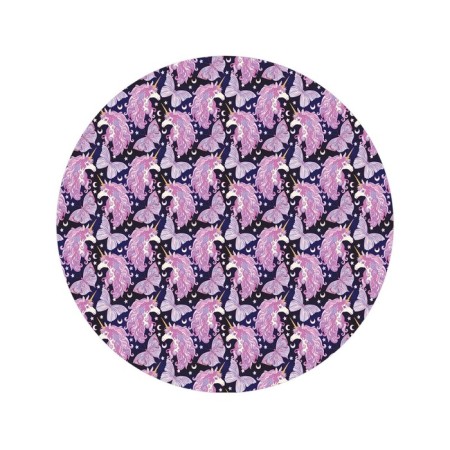 Pareo and beach rug "Night Unicorn", d = 150 cm-1