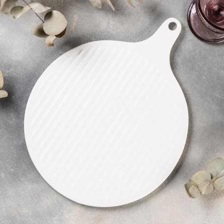 Porcelain dish for submitting Magistro "Blanche. Grill ", d = 30.5 cm, white color