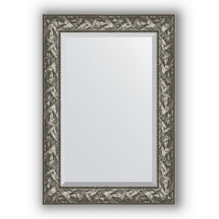 Mirror with fatset in the baguette frame - Byzantium silver 99 mm, 69 x 99 cm, evoForm