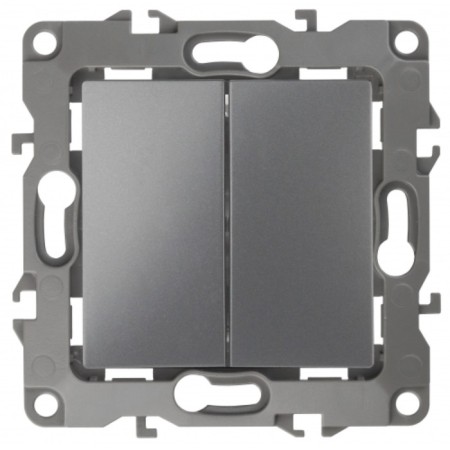 Double switch, 10AX 250V, IP20, era12, graphite