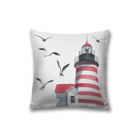 Decorative pillowcase "Seagulls on the lighthouse", on a zipper, size 45x45 cm