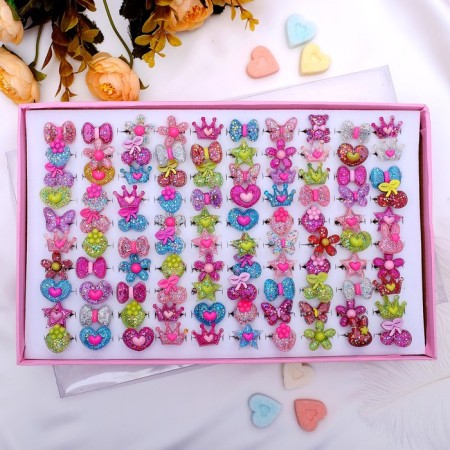 Children's ring "chosen" shiny, mix color, mix shape, dimensionless-2