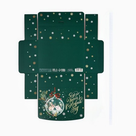 Two -way folding box “For you in the New Year”, 16.5 x 12.5 x 5 cm, New Year-7