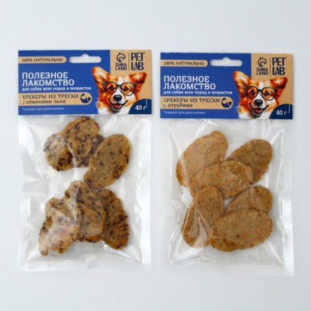 Dog treats natural Petlab: Crackers from cod with bran, 40 g.-3
