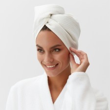 Towel-ledge for drying the hair Ethel, col. White, 73x28 cm, 60% linen, 40% HL