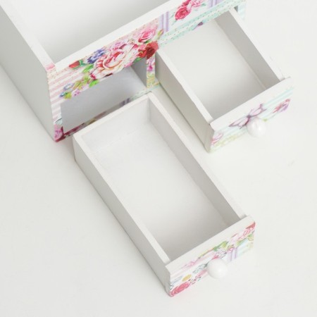 Casket wood with a mirror "butterflies and roses" 10.5x10.8x7 cm-2