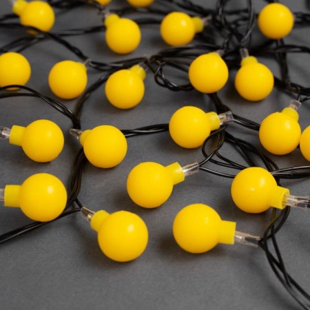 Garland “thread” 5 m with nozzles “Yellow Balls”, IP20, dark thread, 30 LED, yellow glow, 8 modes, 220 V-2