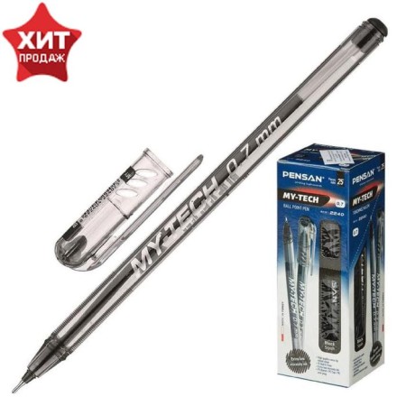 Handle Ball oil Pensan My-Tech, node-bela 0.7 mm, black ink black