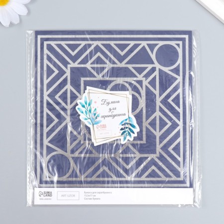 Scrapbooking paper silver "eclectic" density 180 g 15.5x17 cm-4