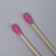 Cotton -based sticks, 7 cm, 112 pcs, in a plastic organizer, pink color