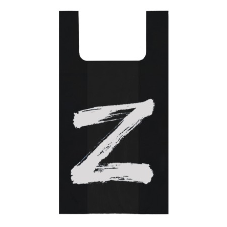 T -shirt package, polyethylene "z", black, 30 x 55 cm, 16 μm