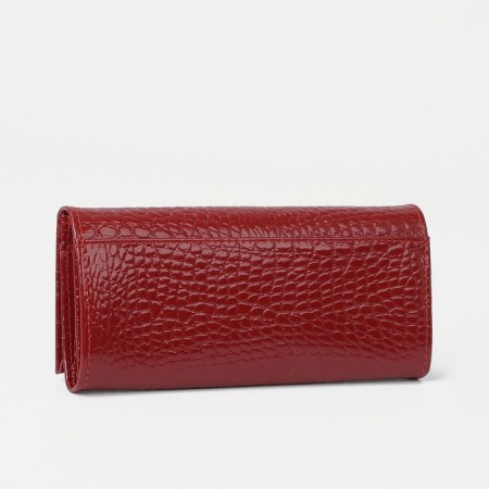 Women's wallet on the button, red color-1