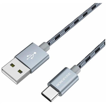 Cable Borofone BX24, Type -C - USB, 3 A, 1 m, nylon braid, gray-2