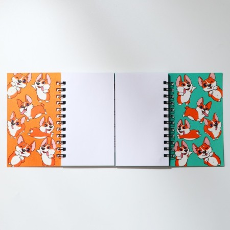 Double notebook on the crest, soft cover, size 15x12cm, 48 liters of "Corgi"-2