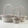 A set of wicker baskets, D37x16/43 cm, D29x14/39 cm, d21x12/34 cm, 3 pcs, white, willow
