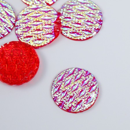 Decor for creativity Plastic "Rain" Holography Red set 6 pcs 2.5x2.5 cm
