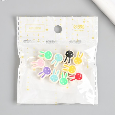 Busina for creativity plastic "Bunny" mix 0.8x1x1.5 cm-3