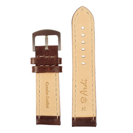 Watch strap, male, 24 mm, harness 80 mm, larynx 120 mm, natures. The skin, brown-3