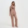 Female pajamas (shirt and trousers) kaftan "triangles" Beige color, size 52-54