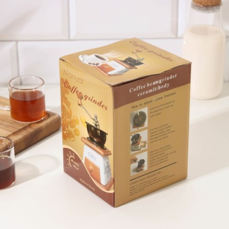Manual coffee grinder "Coffee mesh", 10 × 10 × 18 cm, ceramic case-4