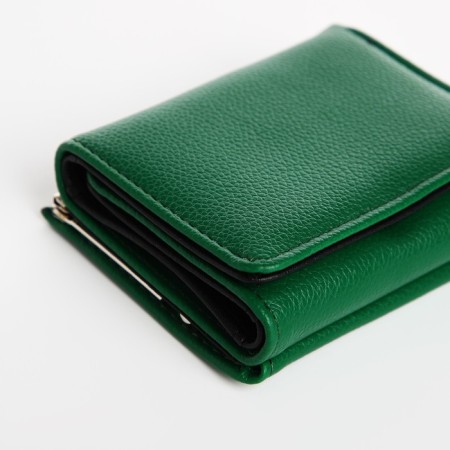 Women's wallet on the button, green color-2