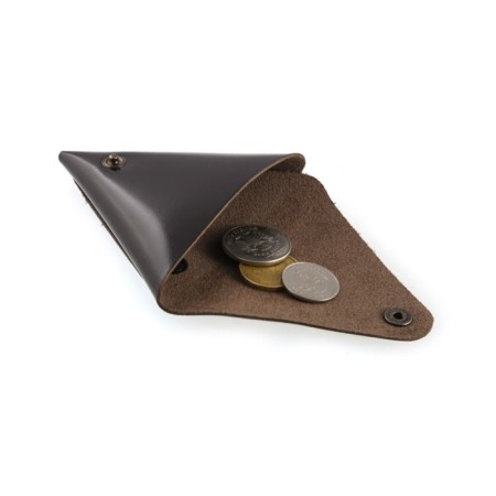 Case for coins, size 8.5x8.5 cm, n/k, brown smooth-1