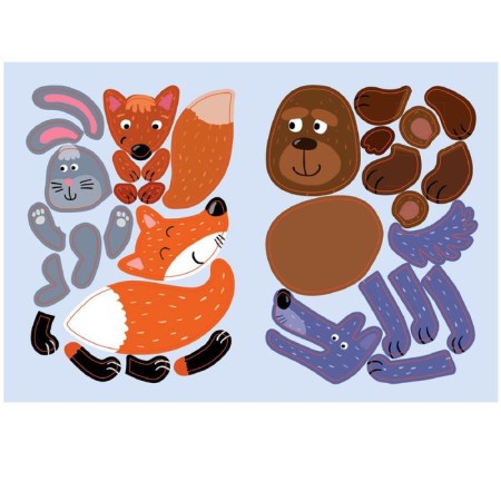 Stickers with riddles. Gather in parts. In the forest-2