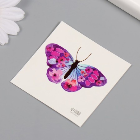 Tattoo on the body color "Watercolor butterfly" 6x6 cm-4