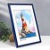 Photo frame plastic "Palette" 21x30 cm, blue metallic, with a leg