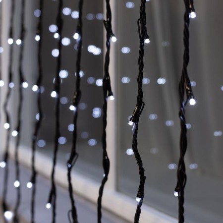 Girlynda "Waterfall" 2 × 6 m, IP44, UMS, dark thread, 1500 LED, white glow, 8 modes, 220 V-2