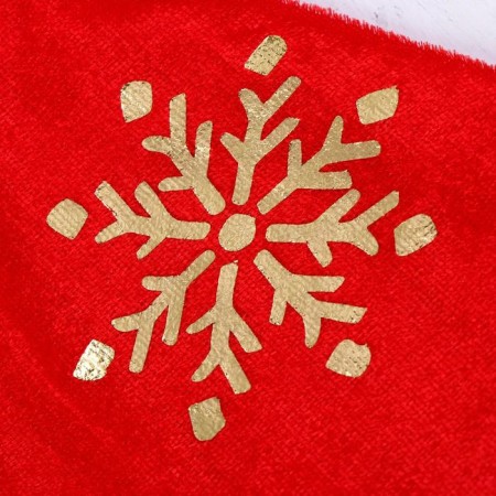 New Year's cap "shining snowflakes" 28x36 cm, red-1