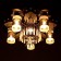 Chandelier with PDU 51007/5 5x40W E27+1x20W G5.3 Chrome/Black LED 50x50x21 cm