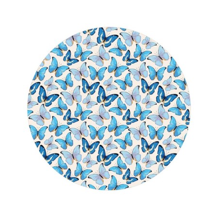 Pareo and beach rug "Blue butterflies", d = 150 cm-1
