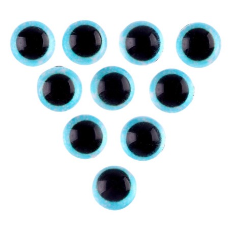 Elose -based eyes, set of 10 pcs., Size 1 pc. - 8 mm, blue color with sparkles-1