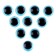 Elose -based eyes, set of 10 pcs., Size 1 pc. - 8 mm, blue color with sparkles