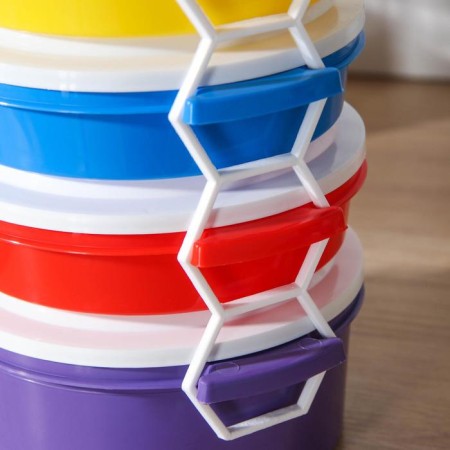Set of containers Plastos "Tuprenza", 4 pcs: 3 pcs - 600 ml, 1 pc - 1 l, color mix-3